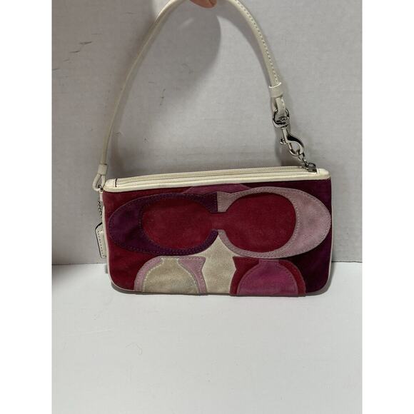 Coach Ltd Ed Op Art Multicolor Suede Leather Zipper Closure Wristlet Wallet - Picture 10 of 13